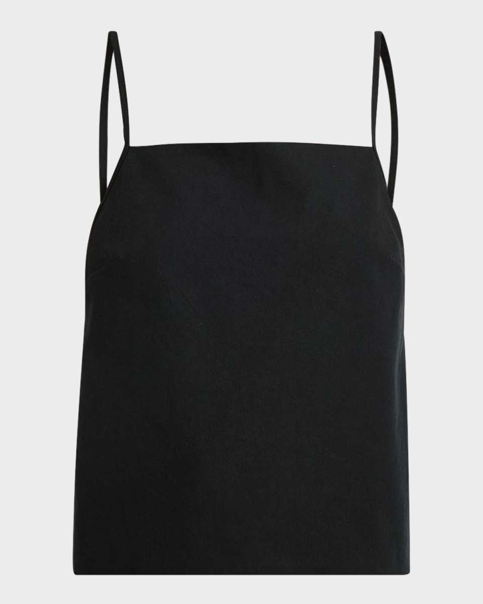Sofia Square-Neck Cotton-Linen Sleeveless Top
