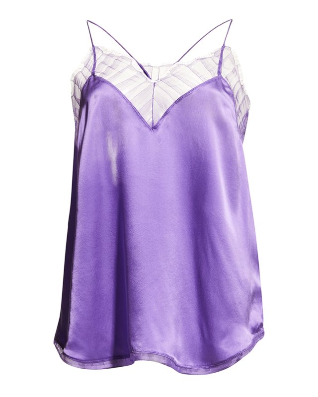 Berwyn Silk Cami with Lace Trim