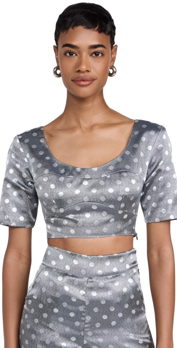 Dur Doux Dot Crop Top White/Black