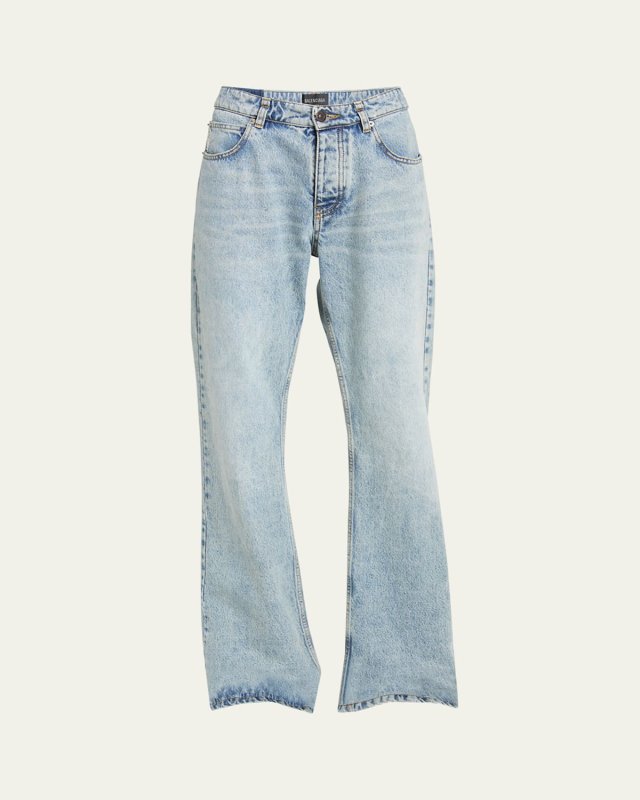 Low Rise Straight-Leg Denim Pants