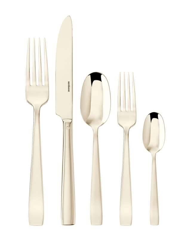 Flat Champagne 5-Piece Flatware Place Setting