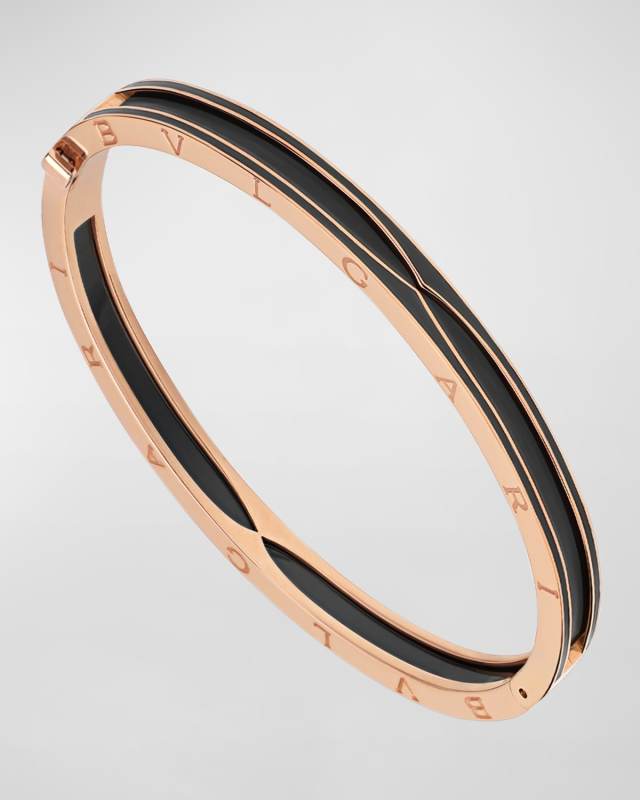 B. Zero1 18K Rose Gold Matte Black Ceramic Edge Bracelet