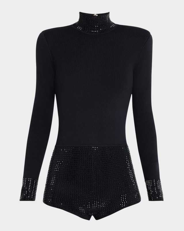 Bethanie Rhinestone Turtleneck Romper