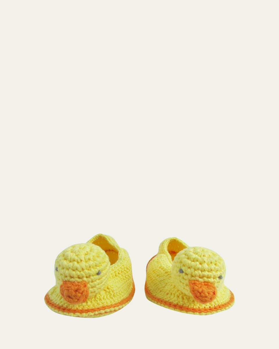 Kid's Crochet-Knit Duck Booties, Size Baby/Kids