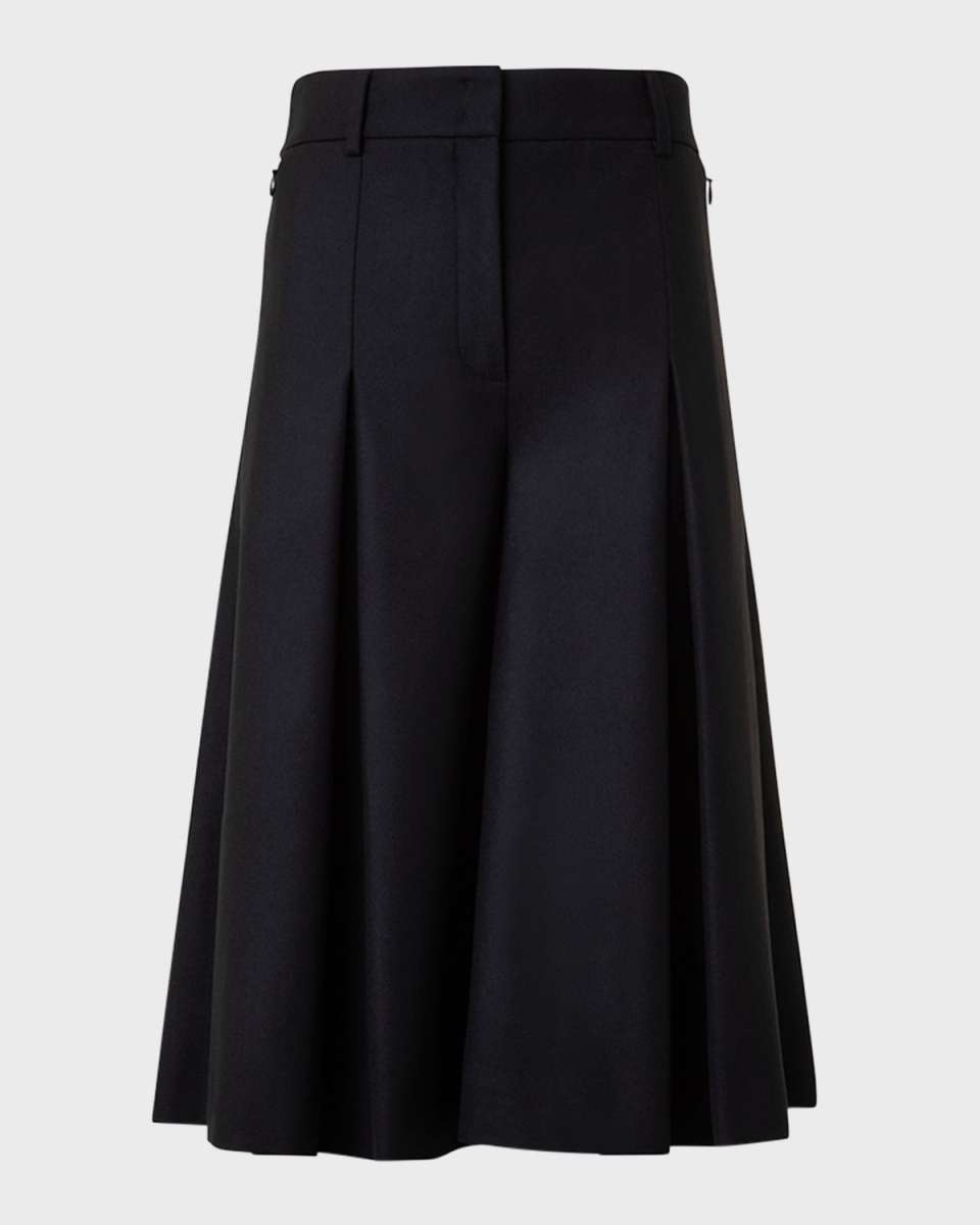 Fiorell Pleated Wide-Leg Bermuda Shorts