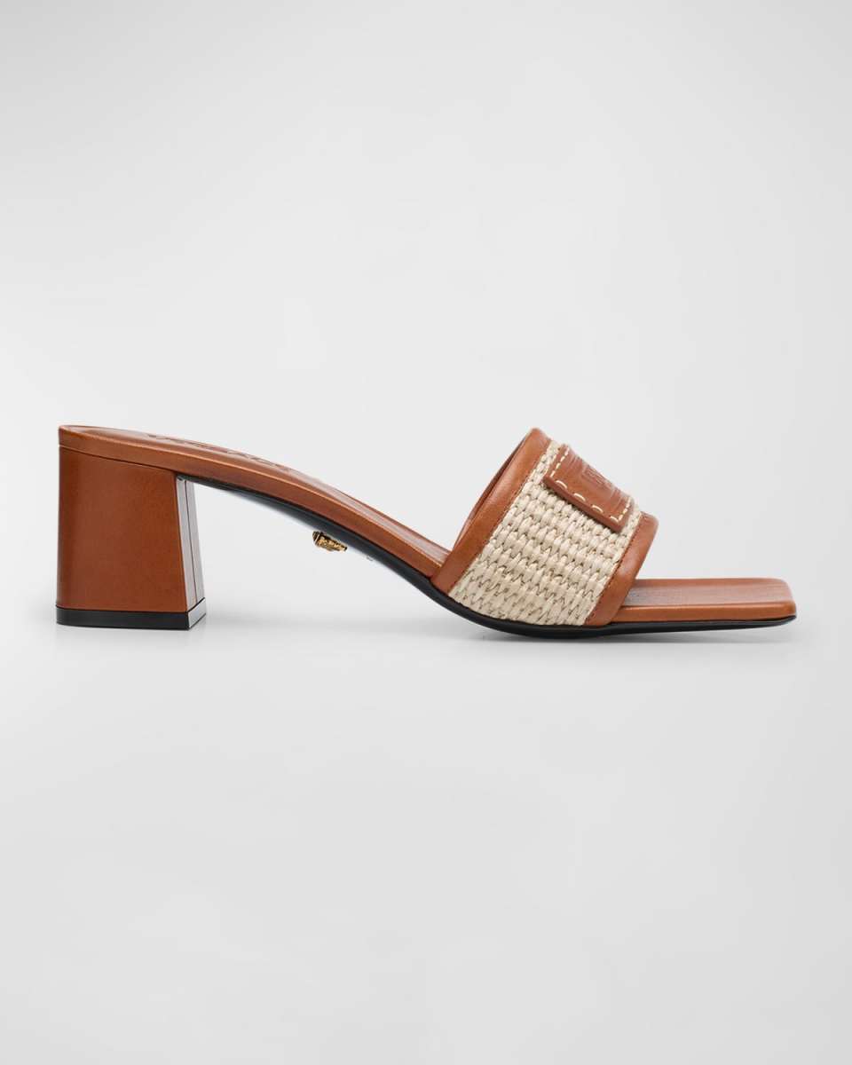 Athena Woven Logo Mule Sandals