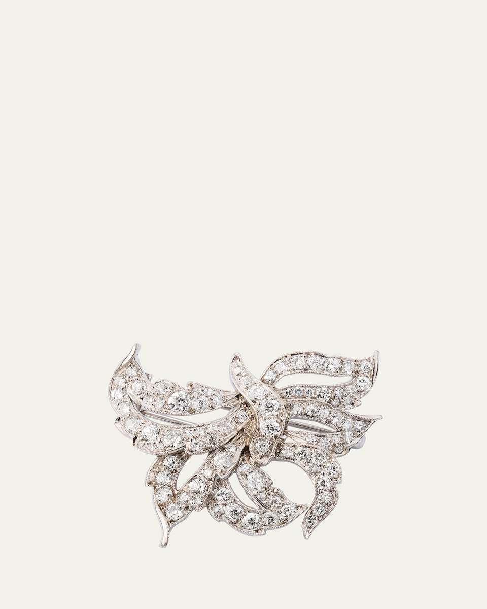 Estate Platinum 88 Diamond Butterfly Brooch
