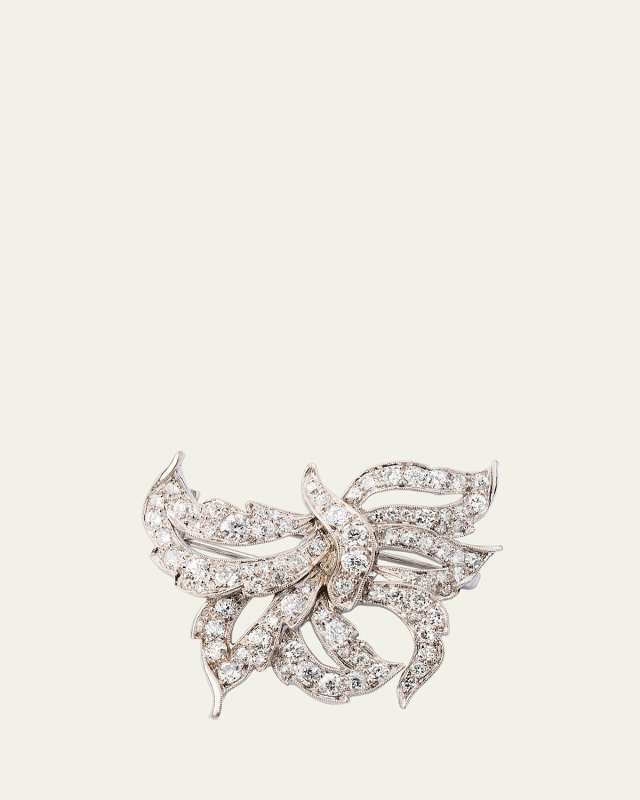 Estate Platinum 88 Diamond Butterfly Brooch