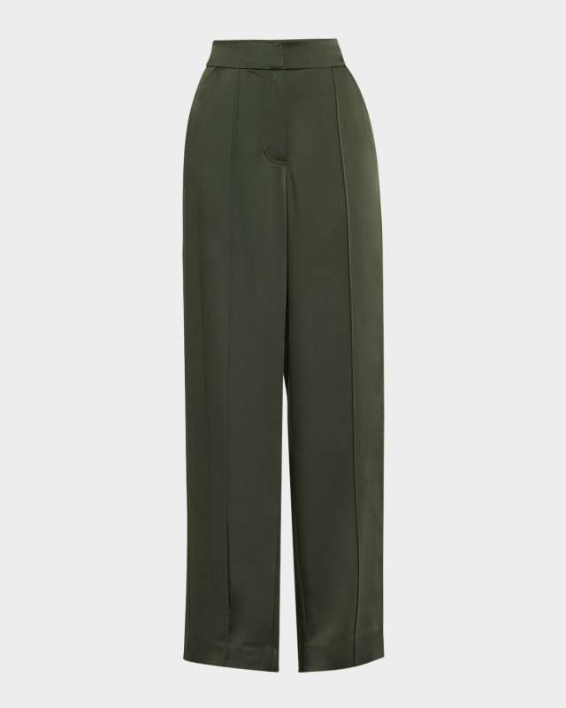 Kyra Wide-Leg Satin Pants