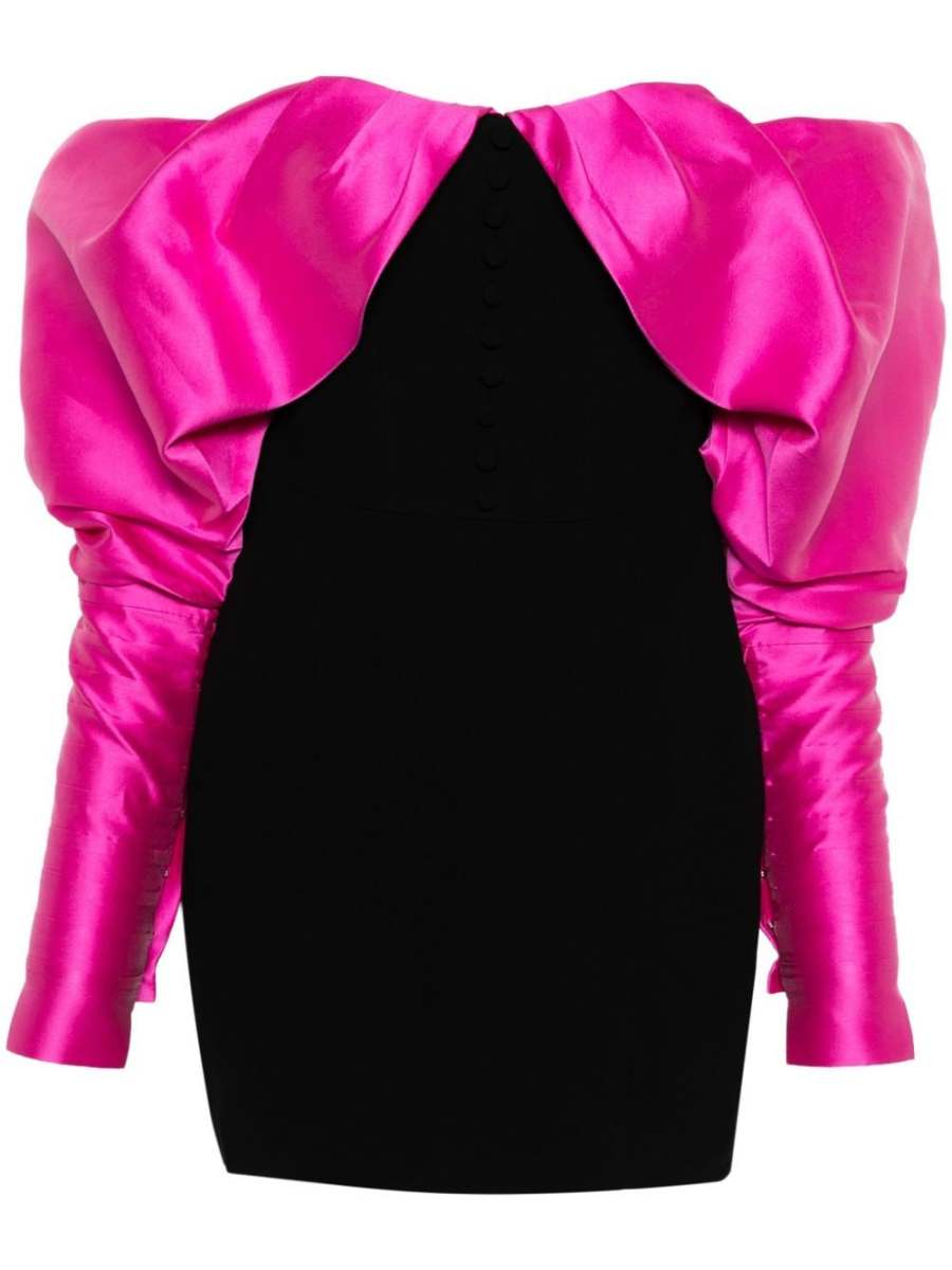 ruffle-detail open-shoulder minidress