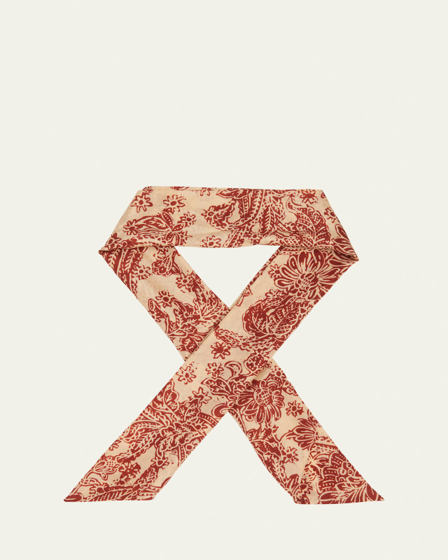 Botanic Habutai Silk Skinny Scarf
