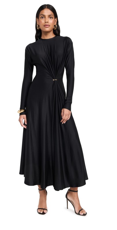 rabanne Long Dress in Jersey Black
