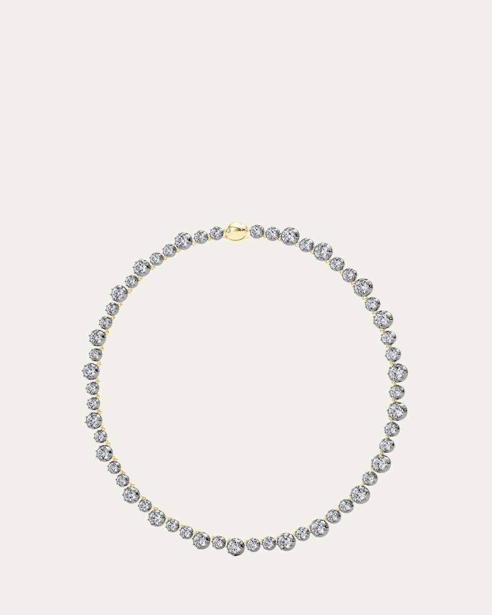 18K Georgian Cut Lab Grown Diamond Necklace