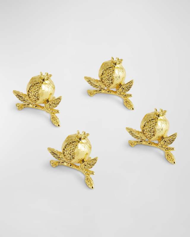Pomegranate Gold Place Card Holder, Set of 4