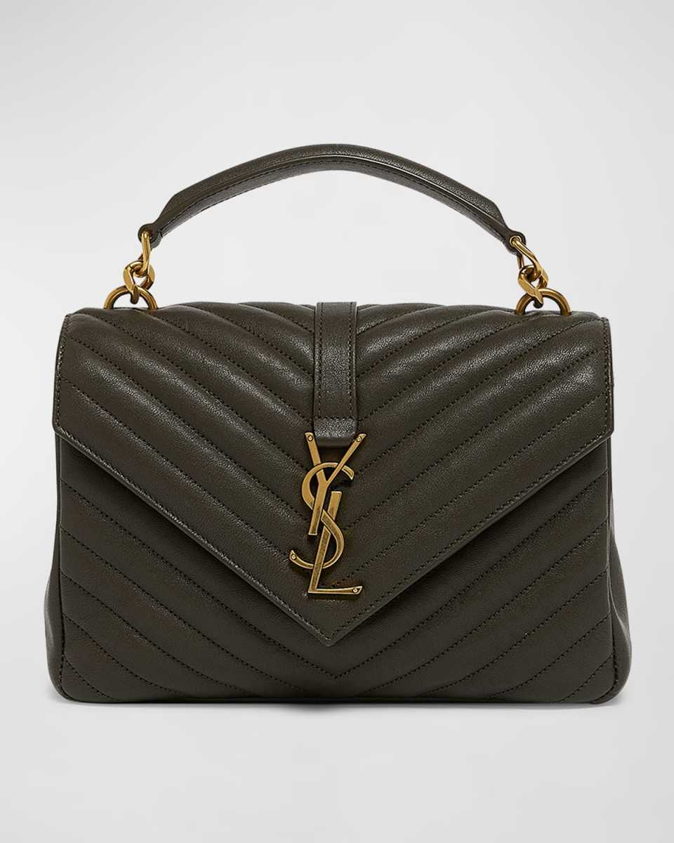 College Medium Flap YSL Shoulder Bag in Quilted Leather