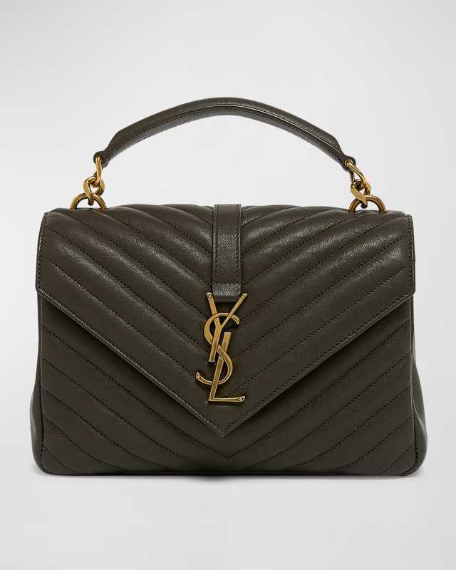 College Medium Flap YSL Shoulder Bag in Quilted Leather
