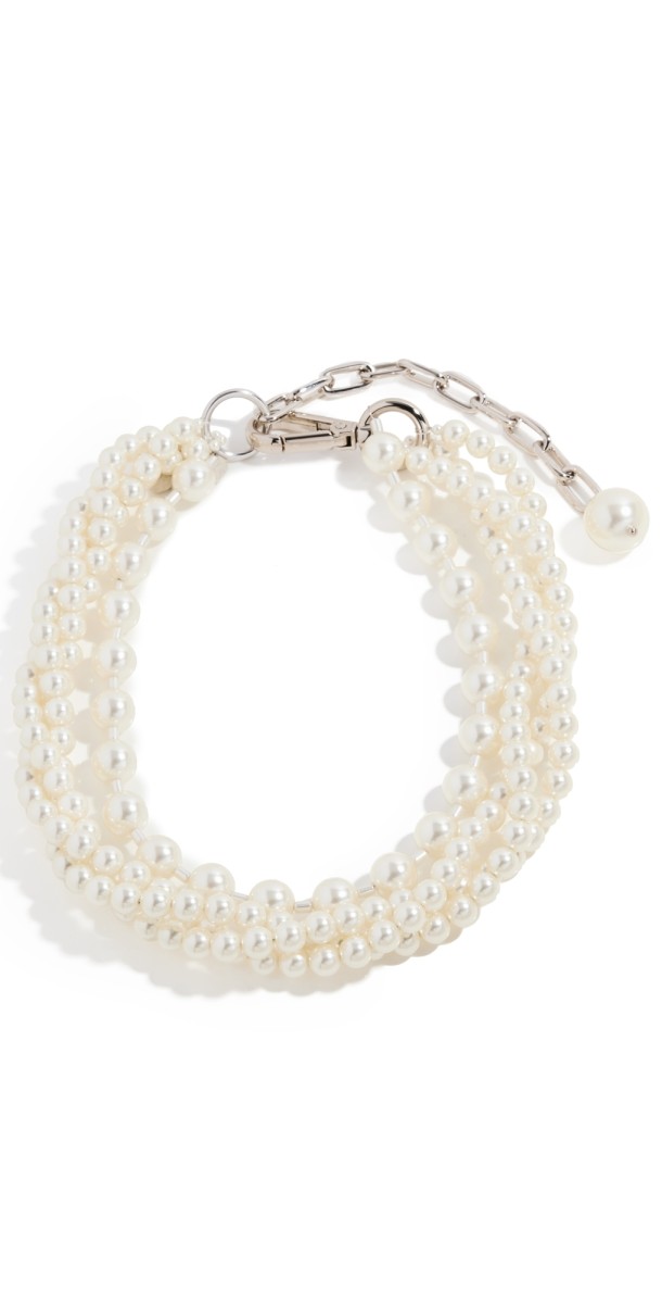 Simone Rocha Double Twisted Necklace Pearl