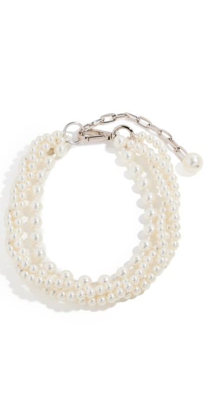 Simone Rocha Double Twisted Necklace Pearl