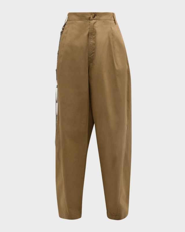 Phebe Wide-Leg Pants with Crystal Chain