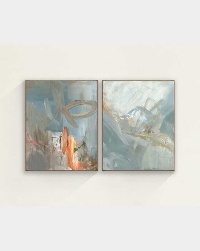 "Blue Mirage" Framed Giclees by Ryan Brown, 41" x 51" - Set of 2