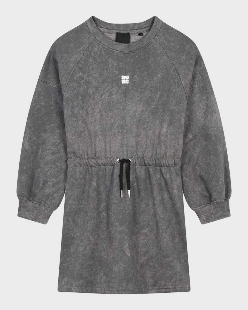 Girl's 4G-Print Fleece Dress, Size 8-