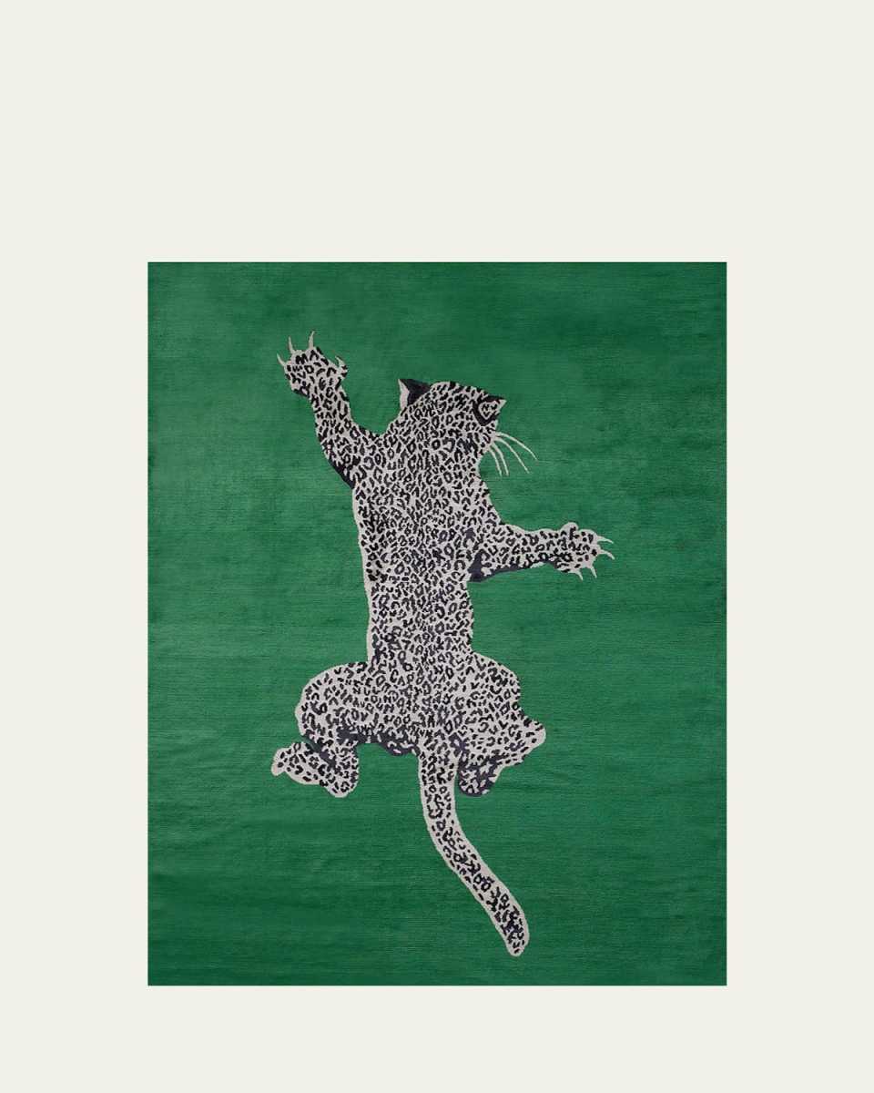 Climbing Leopard Hand-Knotted Rug, 6' x 9'