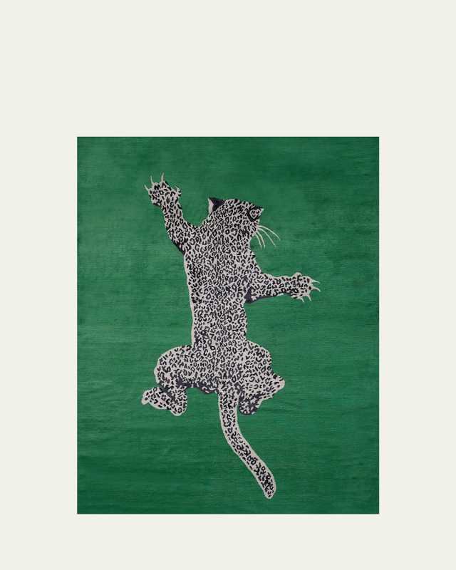Climbing Leopard Hand-Knotted Rug, 6' x 9'