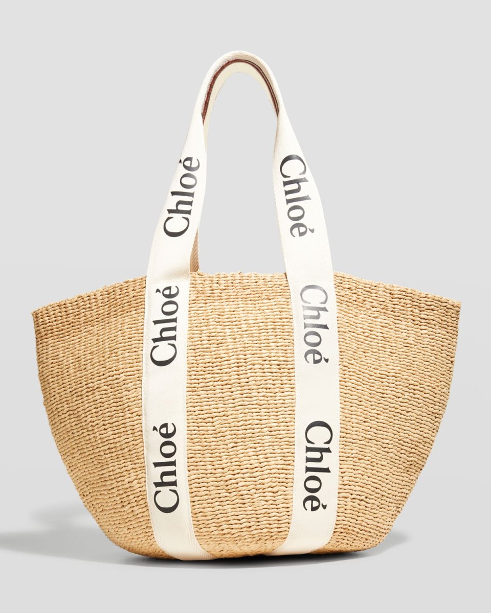 Woody Large Mifuko Basket Bag in Fair Trade Paper Embellished with Linen