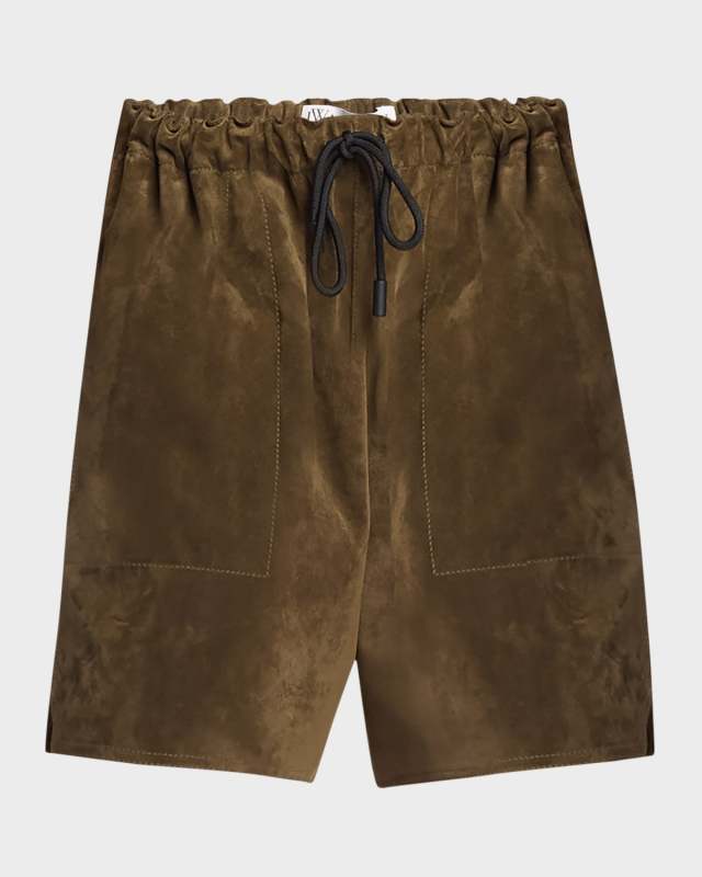 Drawstring Suede Shorts