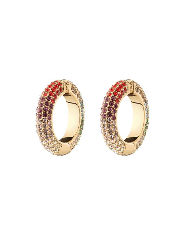 Lili Pave Crystal Ear Cuffs, Rainbow