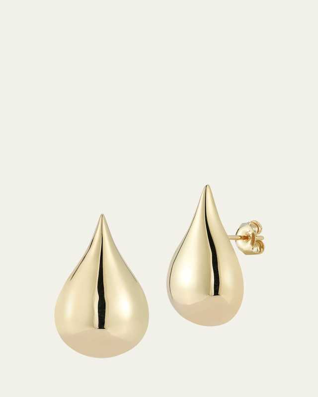 14K Gold Water Droplet Earrings