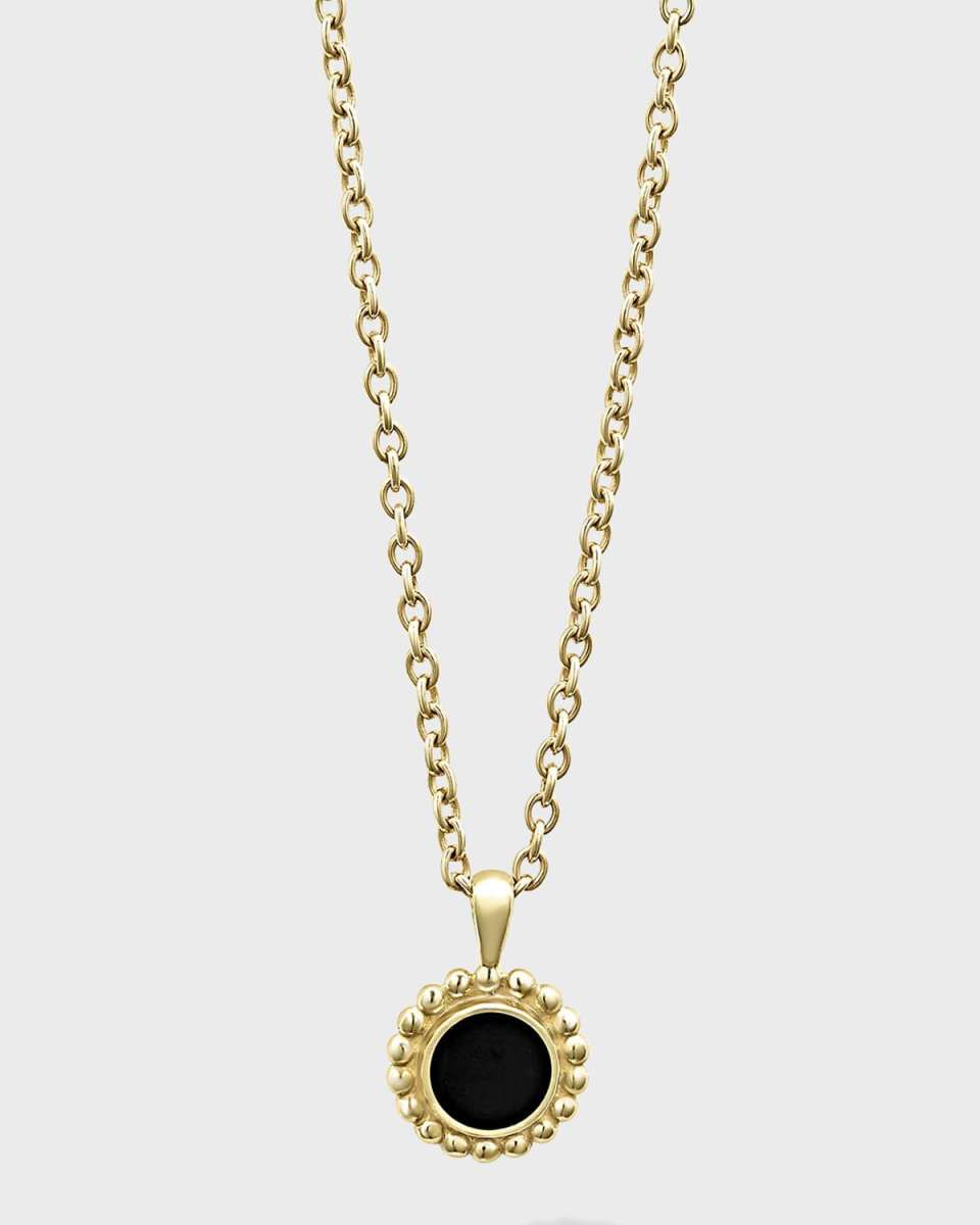 18k Covet Onyx 7mm Round Pendant