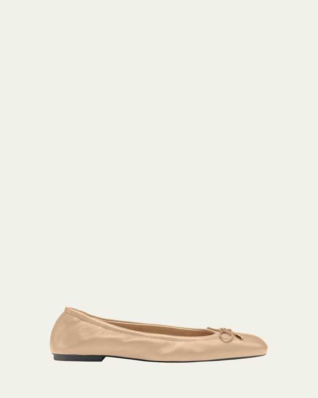 Bardot Lambskin Bow Ballerina Flats