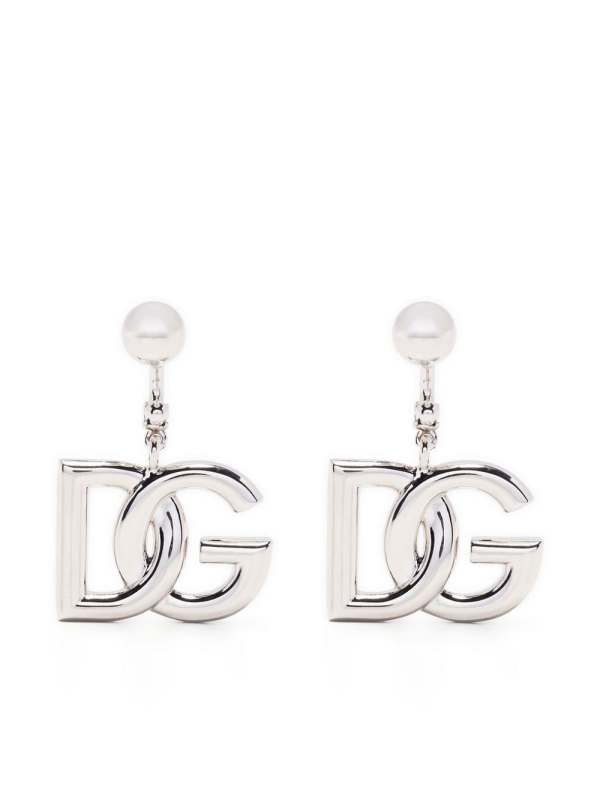 KIM DOLCE & GABBANA interlocking logo drop earrings