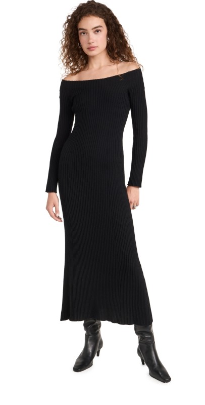 LISA YANG Marvin Cashmere Dress Black