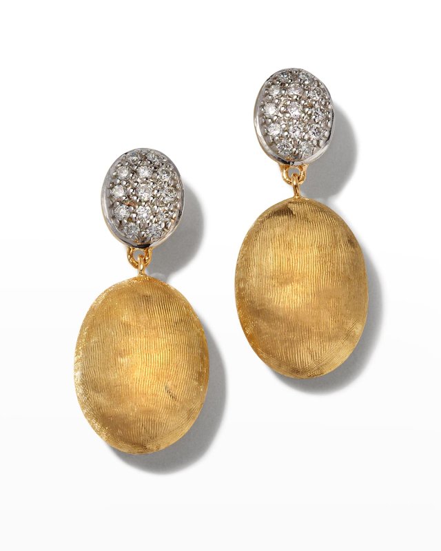 Siviglia 18K Yellow Gold & Pave Diamond Double-Drop Earrings