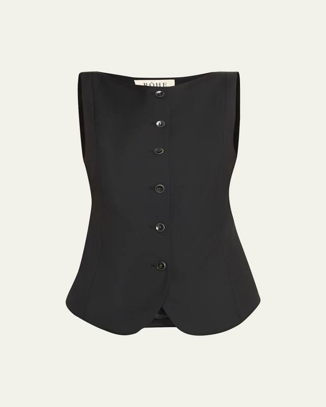 Wool Boat-Neck Waistcoat