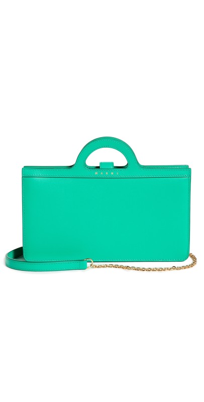 Marni Long Wallet with Chain Sea Gr