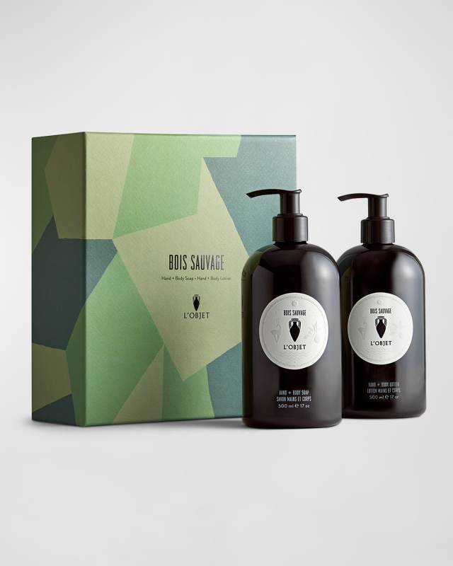 Bois Sauvage Gift Set: Soap + Lotion, 2 x 17 oz.