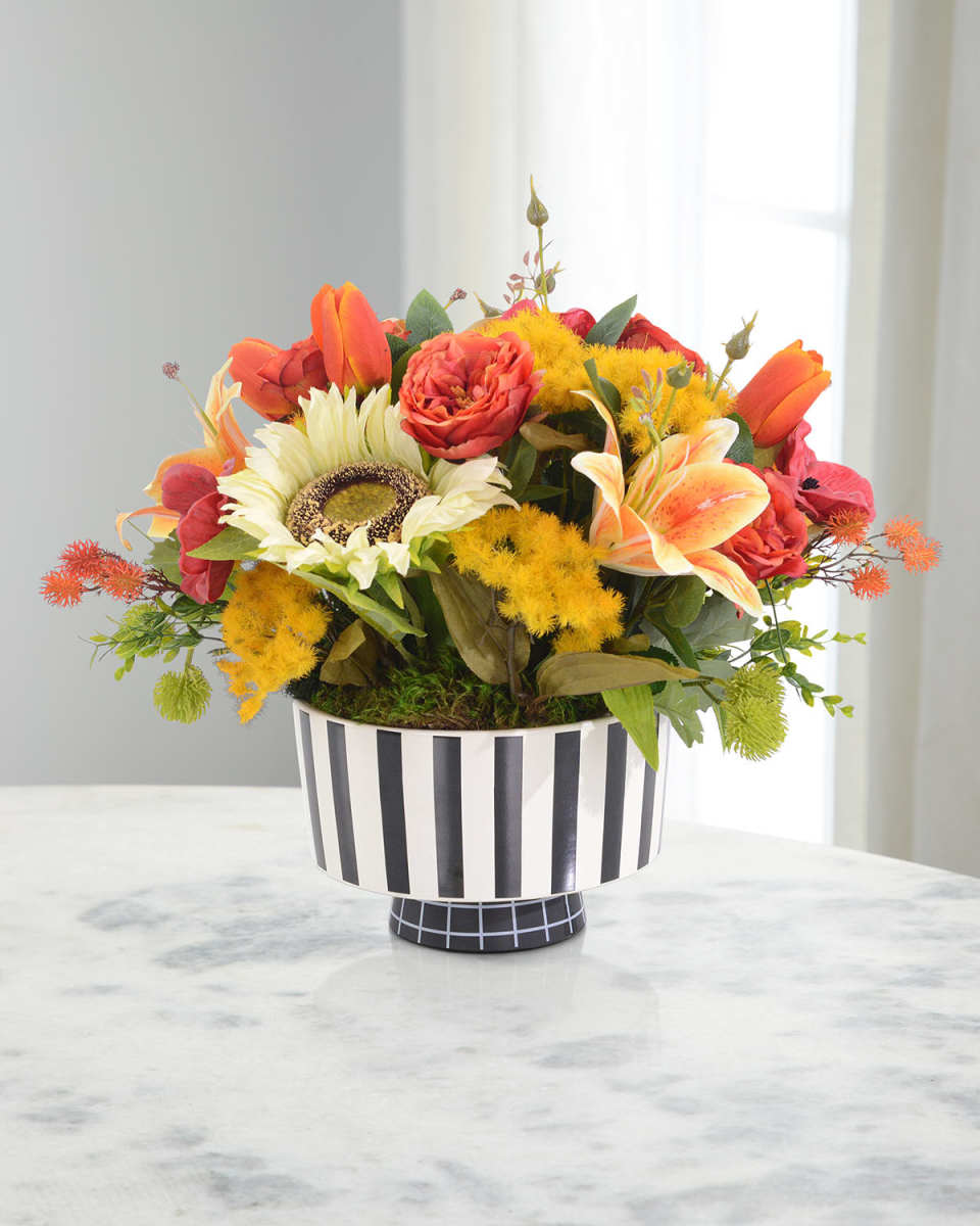 Sycamore Garden 18" Faux Floral Arrangement in Ceramic Vase