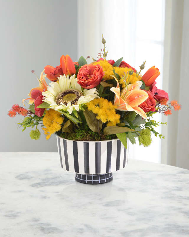 Sycamore Garden 18" Faux Floral Arrangement in Ceramic Vase