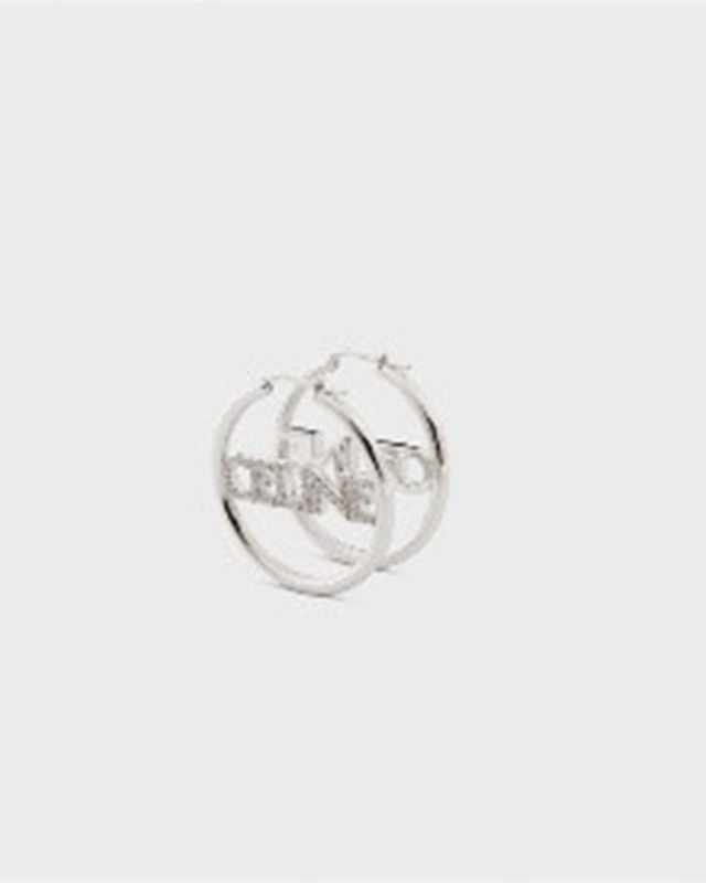 Brass and Cubic Zirconia Hoop Earrings
