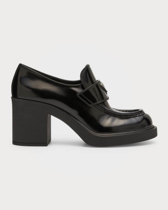 Chocolate Flow Heeled Loafers