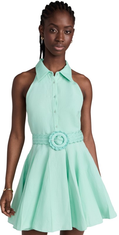 Hemant and Nandita Short Dress With Buckle Belt Green