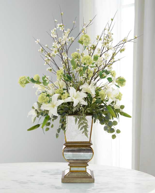 Elegant White Faux-Floral Arrangement