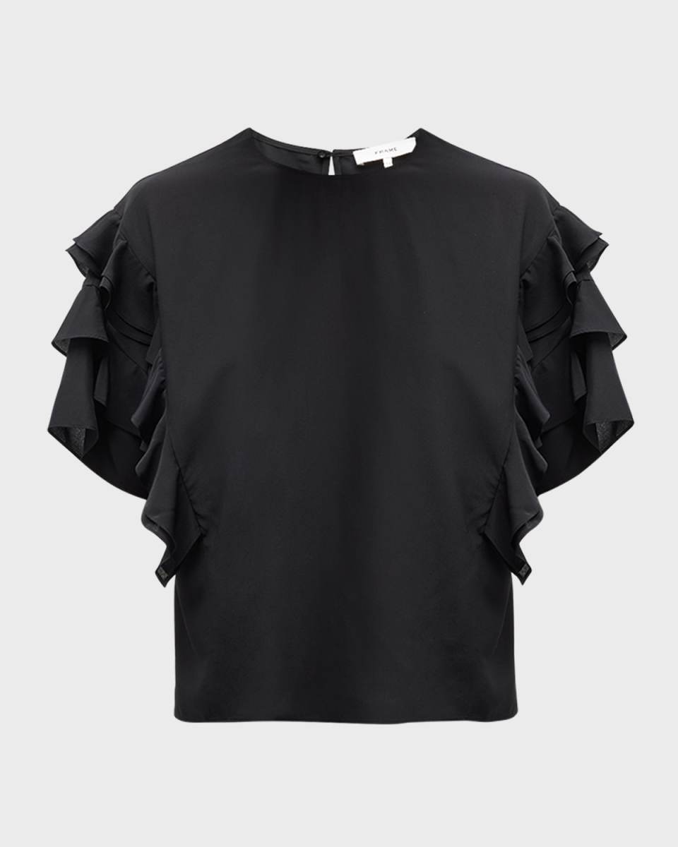 Ruffle-Sleeve Blouse