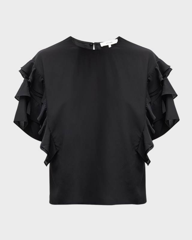 Ruffle-Sleeve Blouse