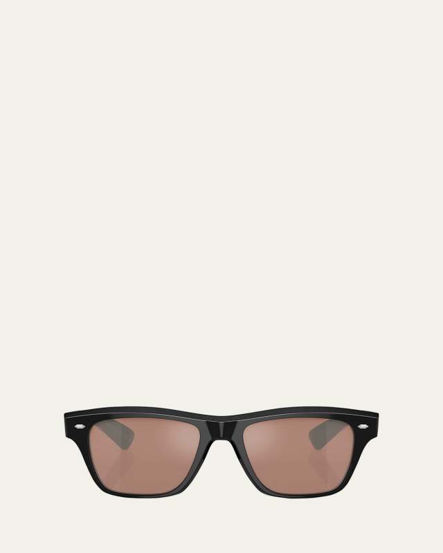 Mirrored Acetate Square Sunglasses