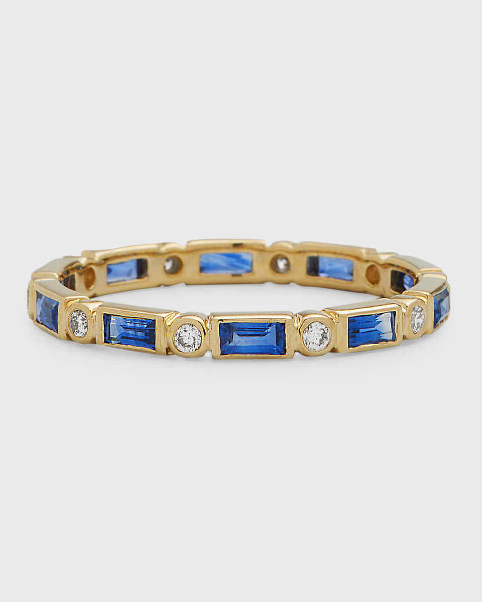 Baguette and Round Bezel Eternity Ring