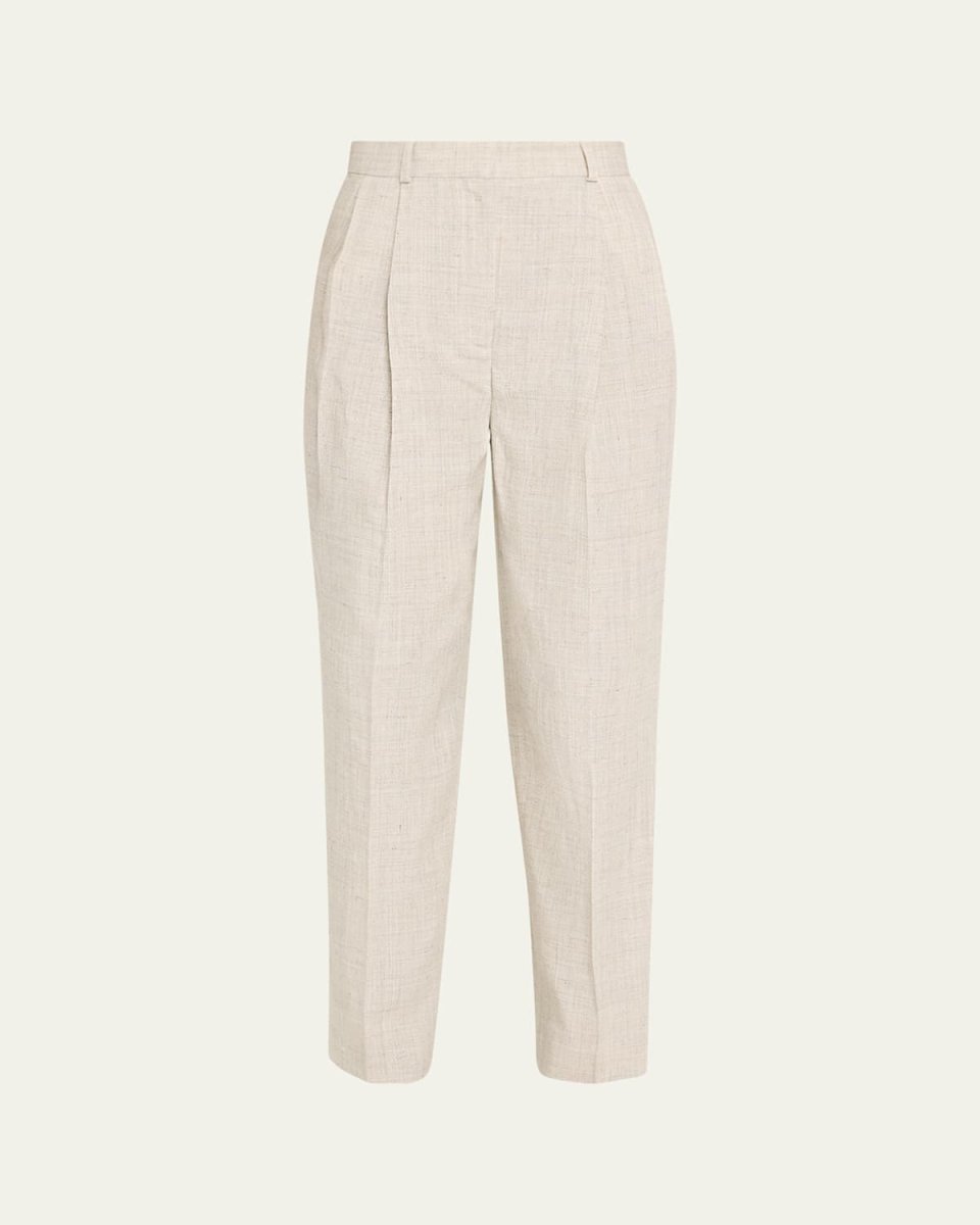 Double Pleated Tailored Woven Trousers